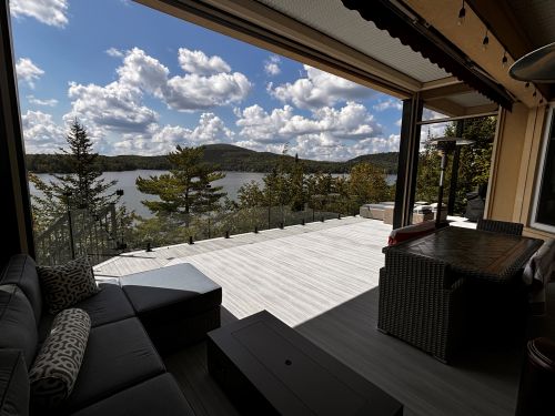 rampe de verre plancher d'aluminium gris